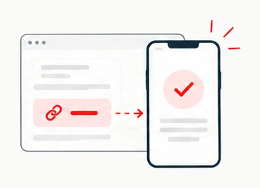 A Magic Link opened on desktop deep-linking straight into the mobile app