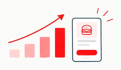 Rising bar chart next to the menu in the mobile app